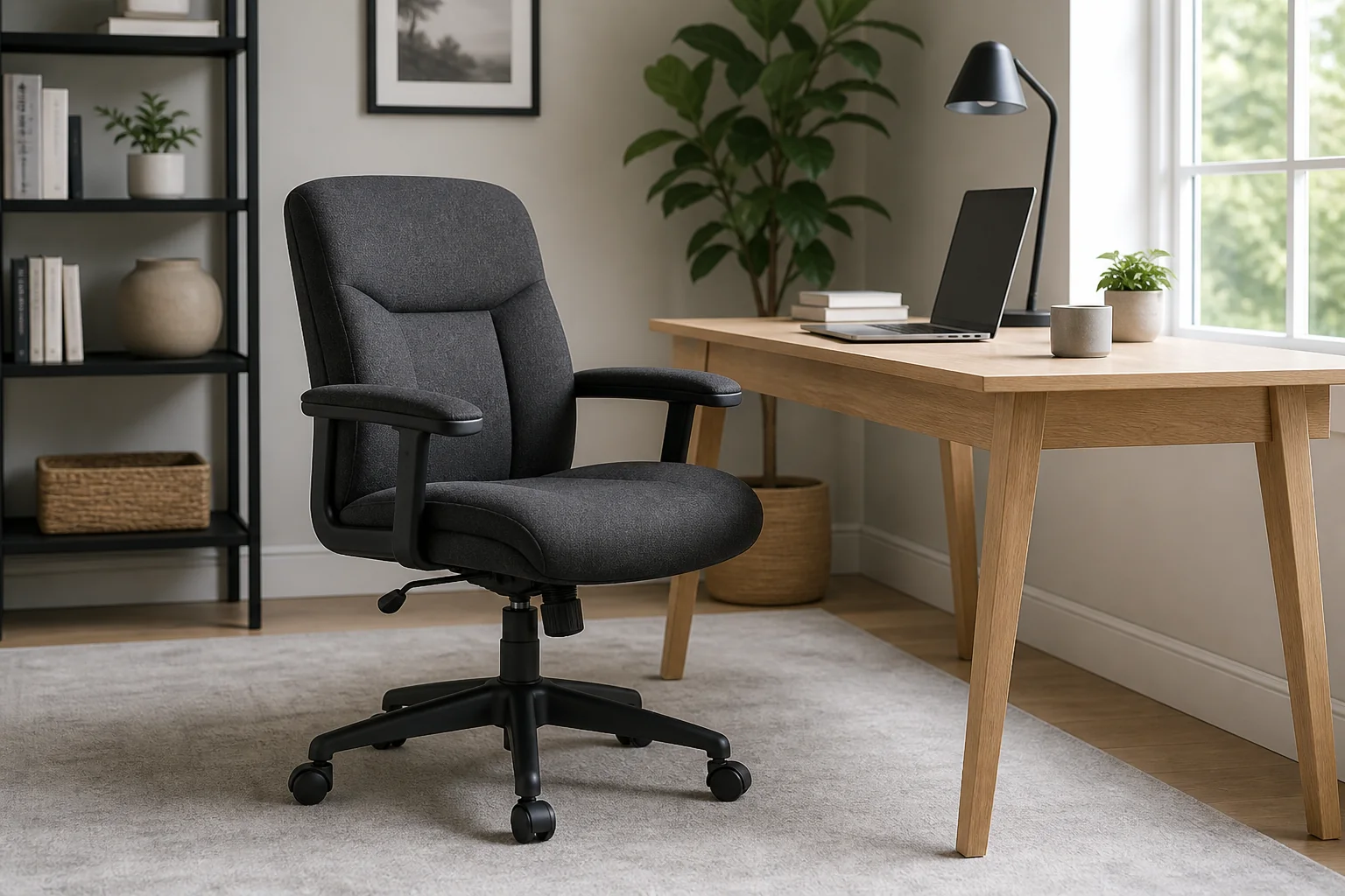 Ergonomic Upholstered Desk Chair - Image 3