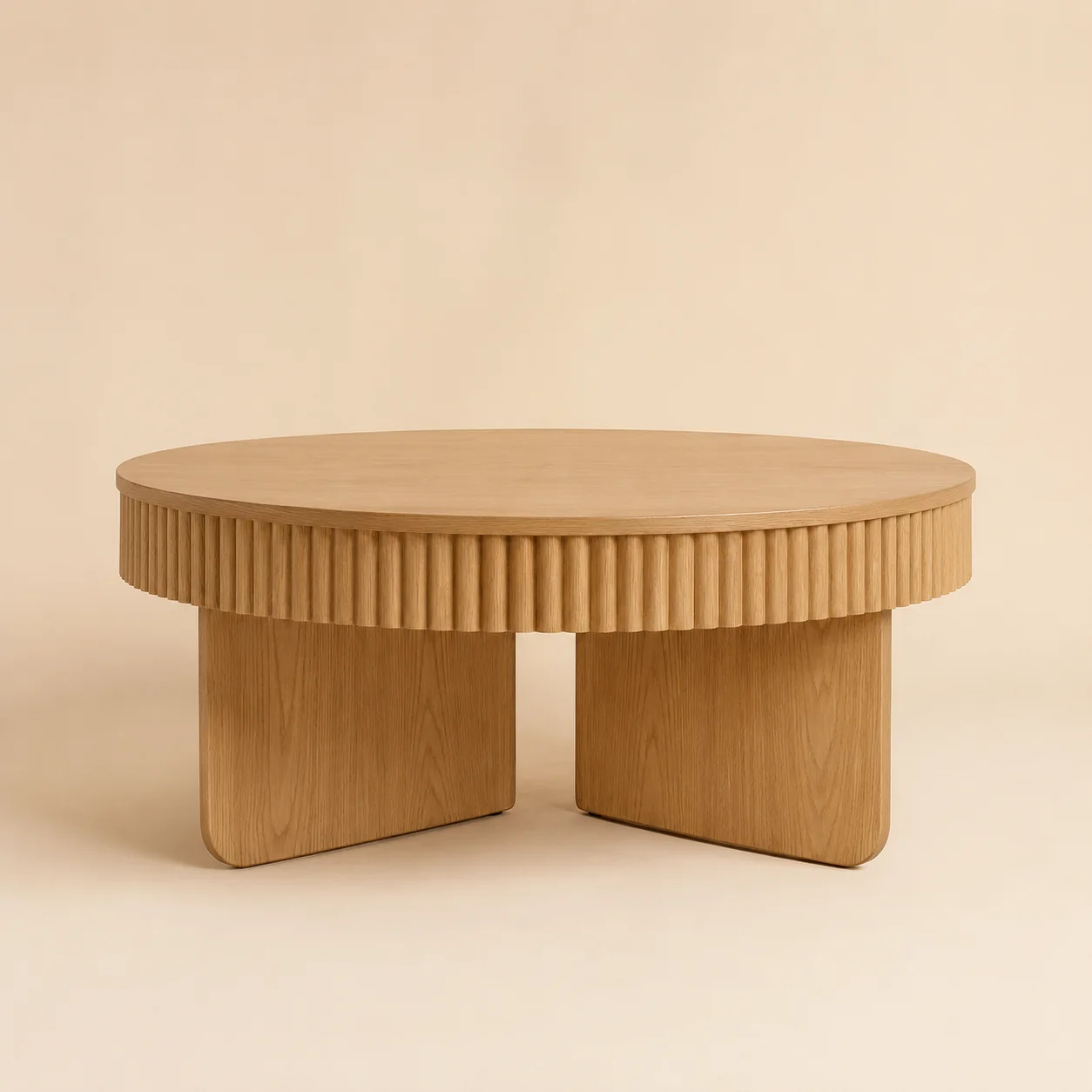 Fluted Wood Coffee Table