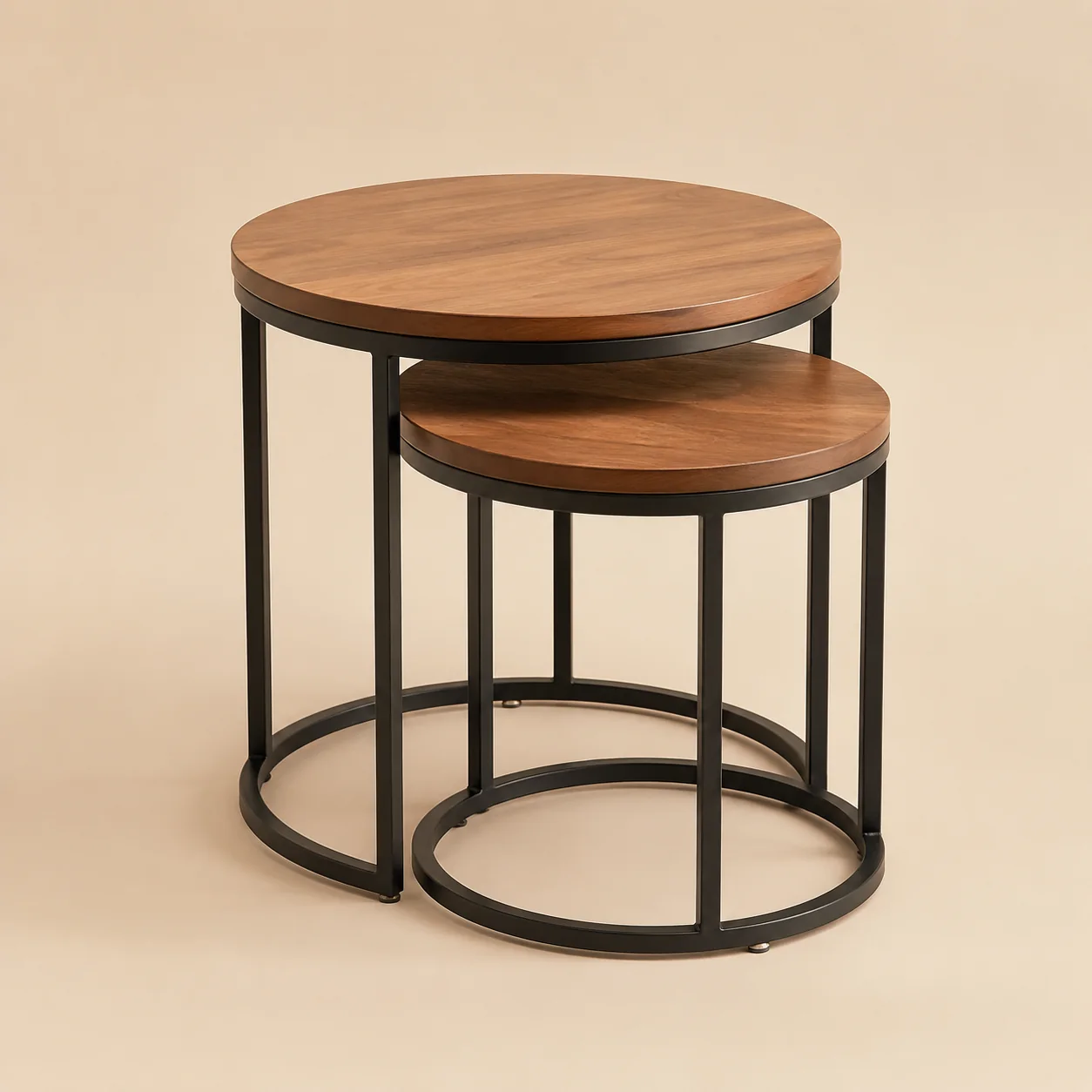 Round Nesting Side Table Pair