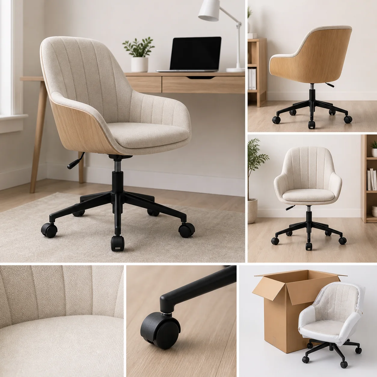 Ergonomic Upholstered Desk Chair - Image 4