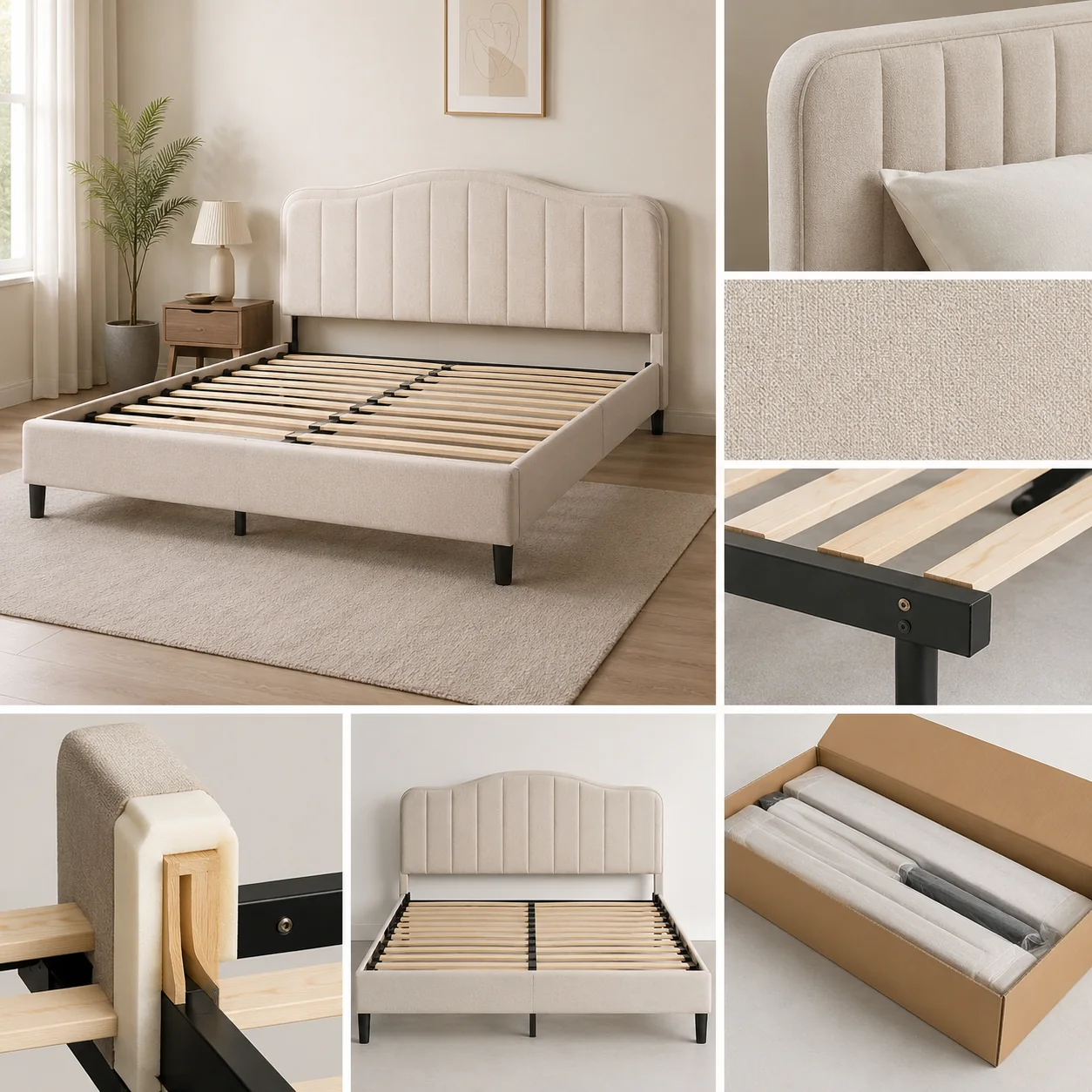 Upholstered Platform Bed Frame - Image 4
